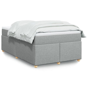 Pat box spring cu saltea, gri deschis, 120x190 cm, textil