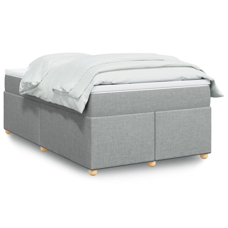 Pat box spring cu saltea, gri deschis, 120x190 cm, textil