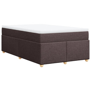 Pat box spring cu saltea, maro închis, 120x190 cm, textil