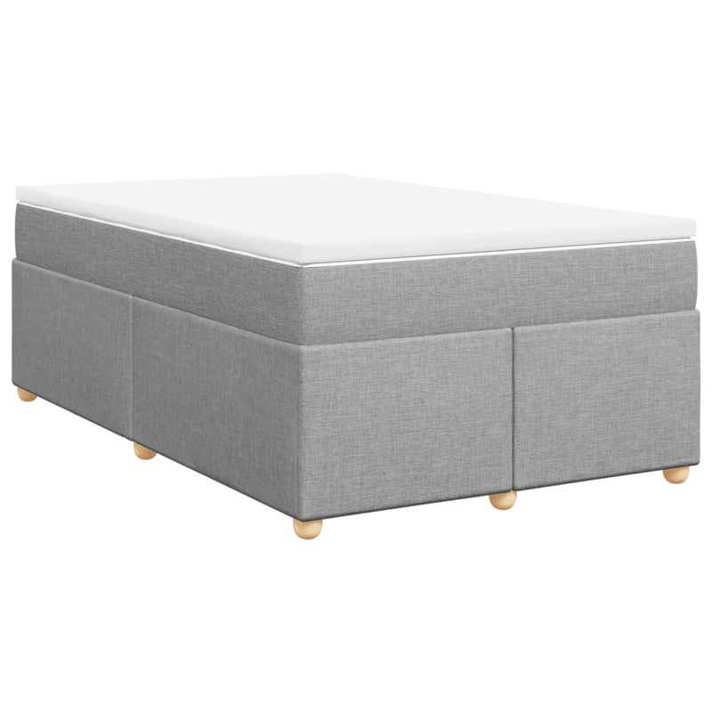 Pat continental cu saltea, gri deschis, 120x200 cm, textil