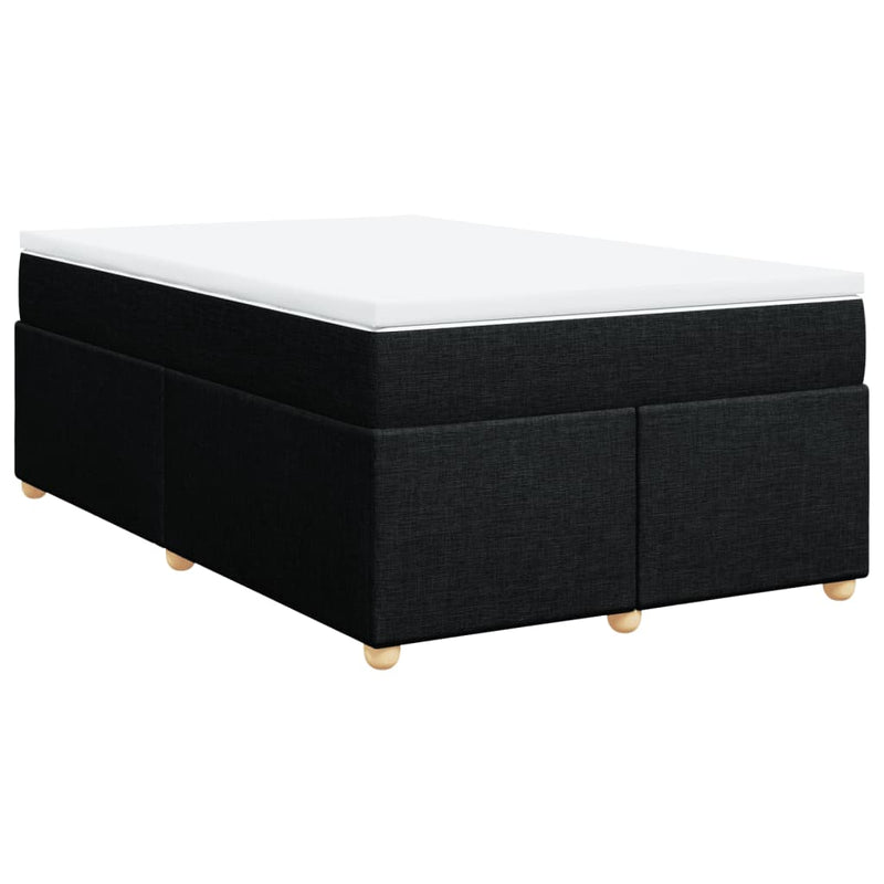 Pat box spring cu saltea, negru, 120x200 cm, textil