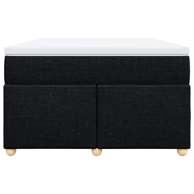 Pat box spring cu saltea, negru, 120x200 cm, textil