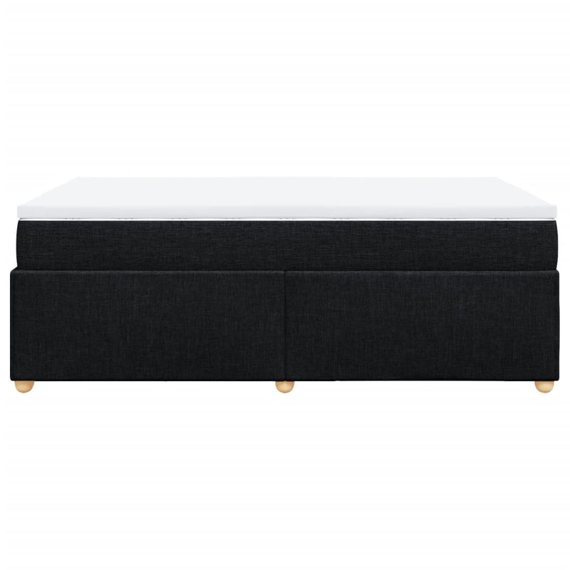 Pat box spring cu saltea, negru, 120x200 cm, textil