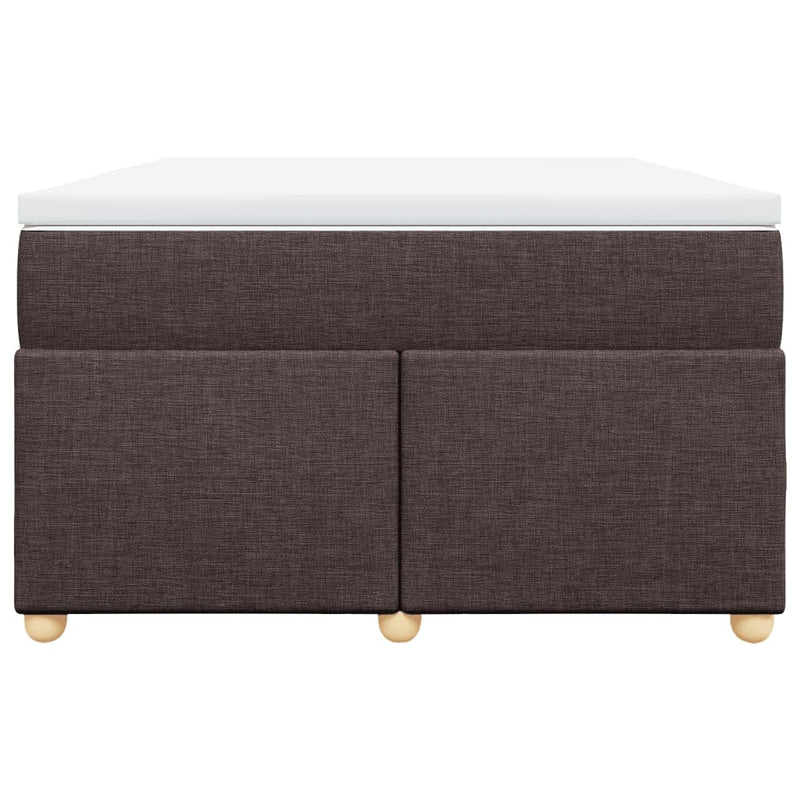 Pat box spring cu saltea, maro închis, 120x200 cm, textil