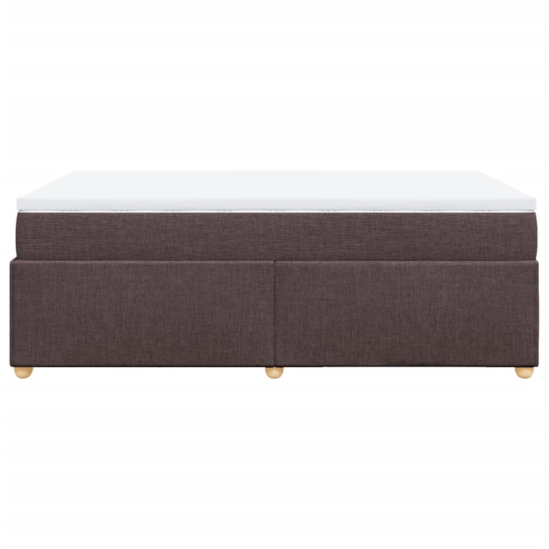 Pat box spring cu saltea, maro închis, 120x200 cm, textil