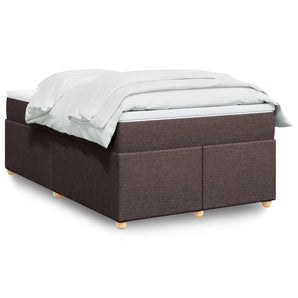 Pat box spring cu saltea, maro închis, 120x200 cm, textil