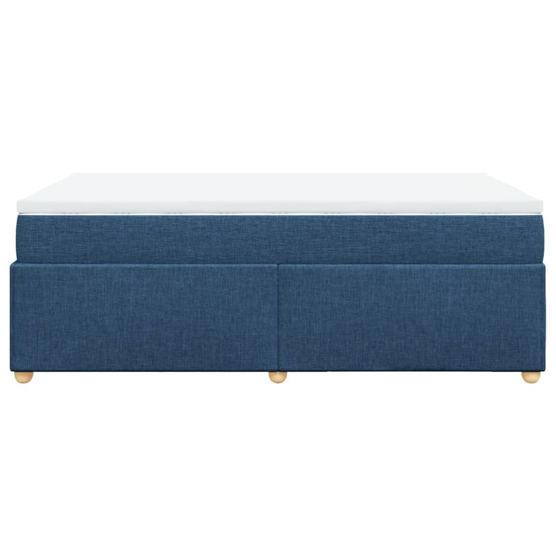 Pat box spring cu saltea, albastru, 120x200 cm, textil