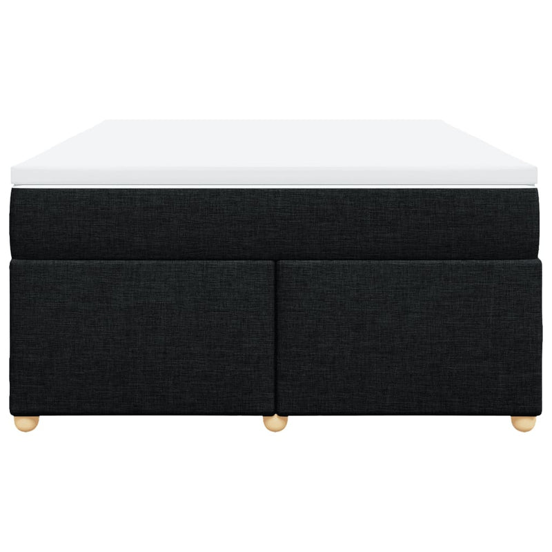 Pat box spring cu saltea, negru, 140x190 cm, textil