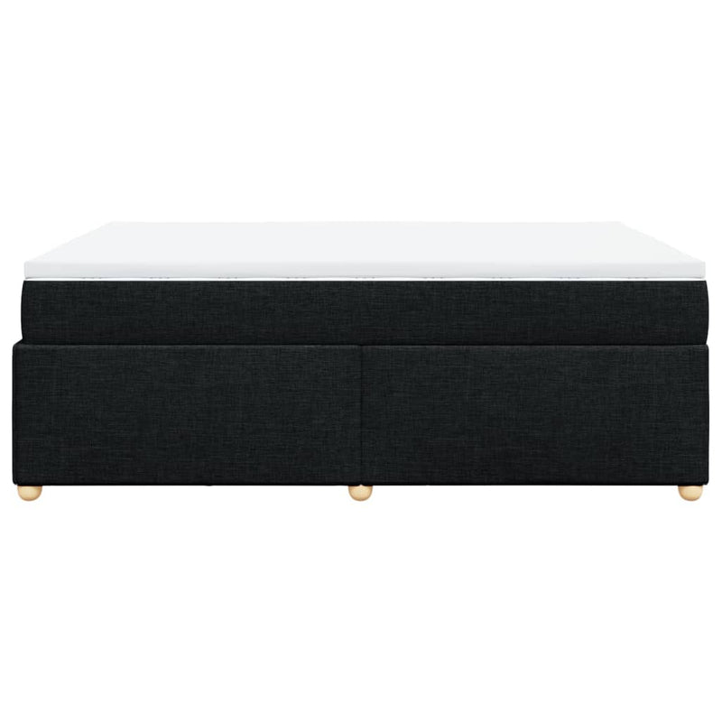 Pat box spring cu saltea, negru, 140x190 cm, textil