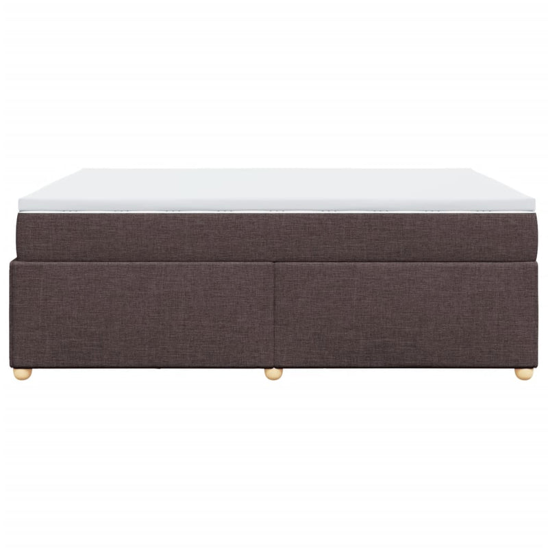 Pat box spring cu saltea, maro închis, 140x200 cm, textil