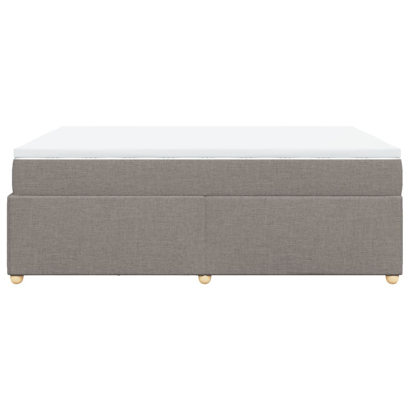 Pat box spring cu saltea, gri taupe, 140x200 cm, textil