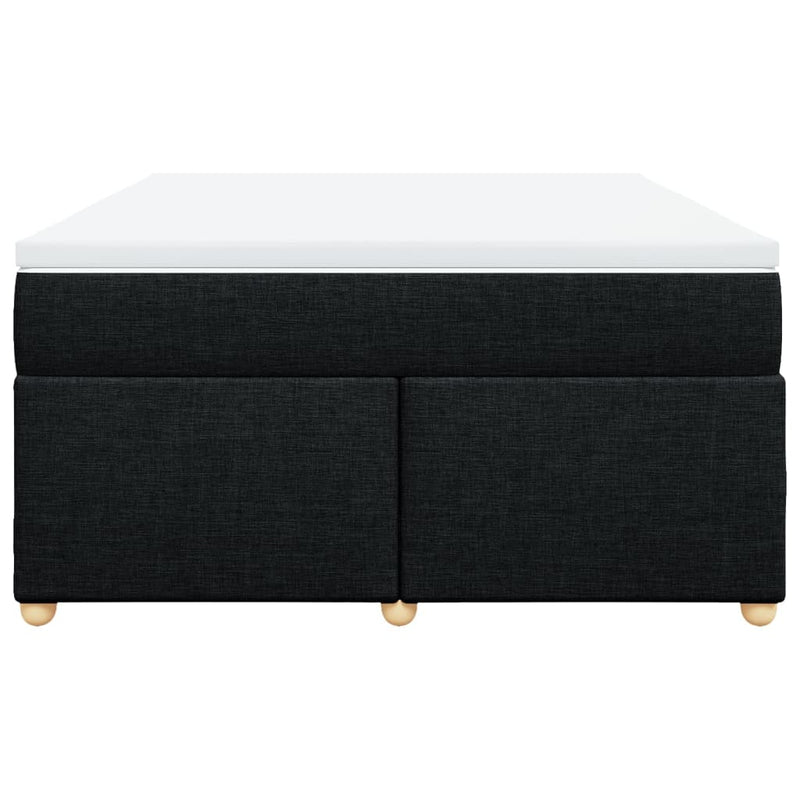 Pat box spring cu saltea, negru, 140x200 cm, textil