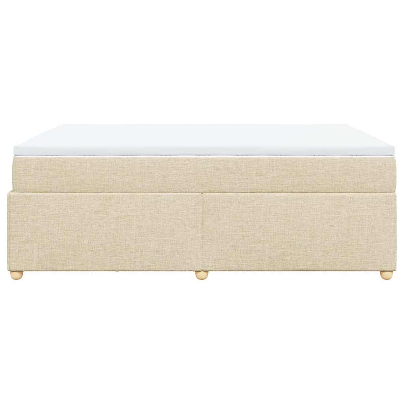 Pat continental cu saltea, crem, 140x200 cm, material textil