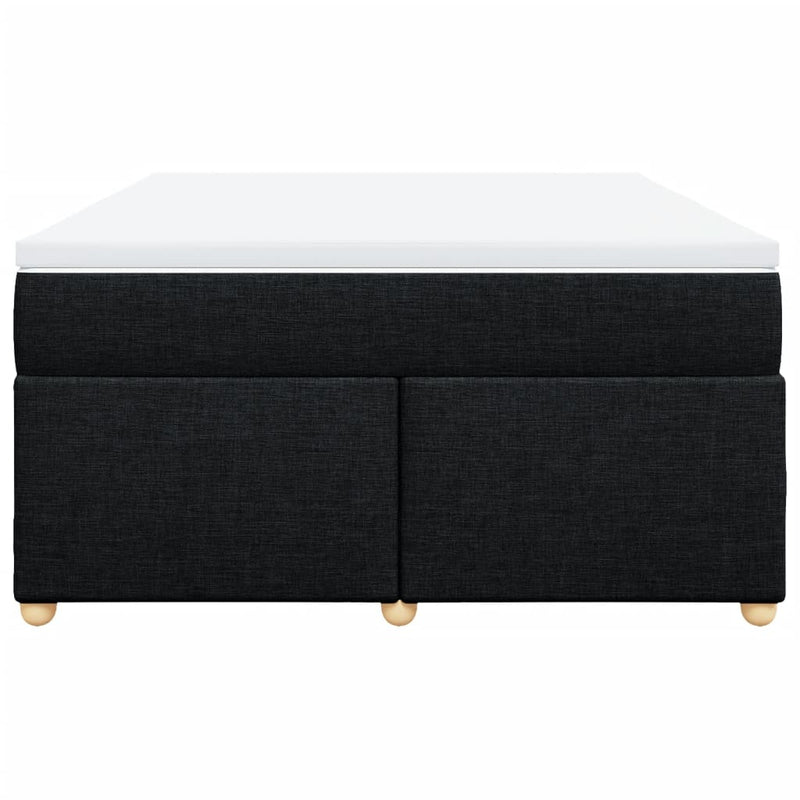 Pat box spring cu saltea, negru, 160x200 cm, textil