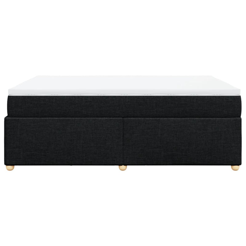 Pat box spring cu saltea, negru, 160x200 cm, textil