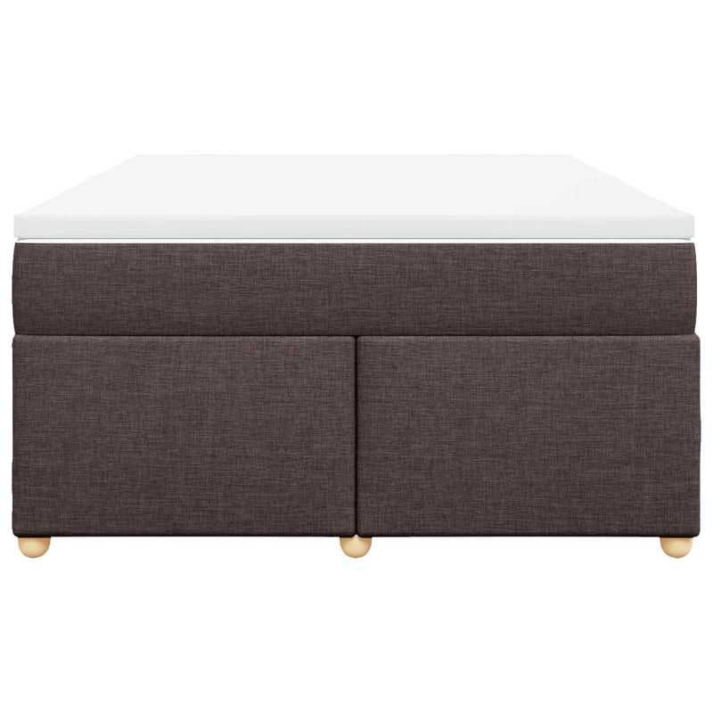 Pat box spring cu saltea, maro închis, 160x200 cm, textil