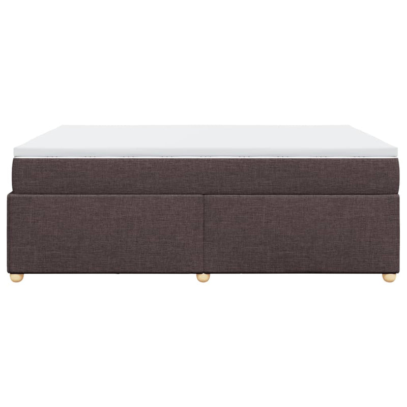 Pat box spring cu saltea, maro închis, 160x200 cm, textil