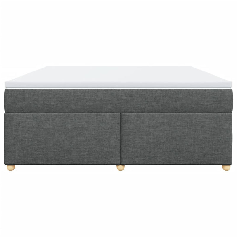 Pat box spring cu saltea, gri închis, 180x200 cm, textil