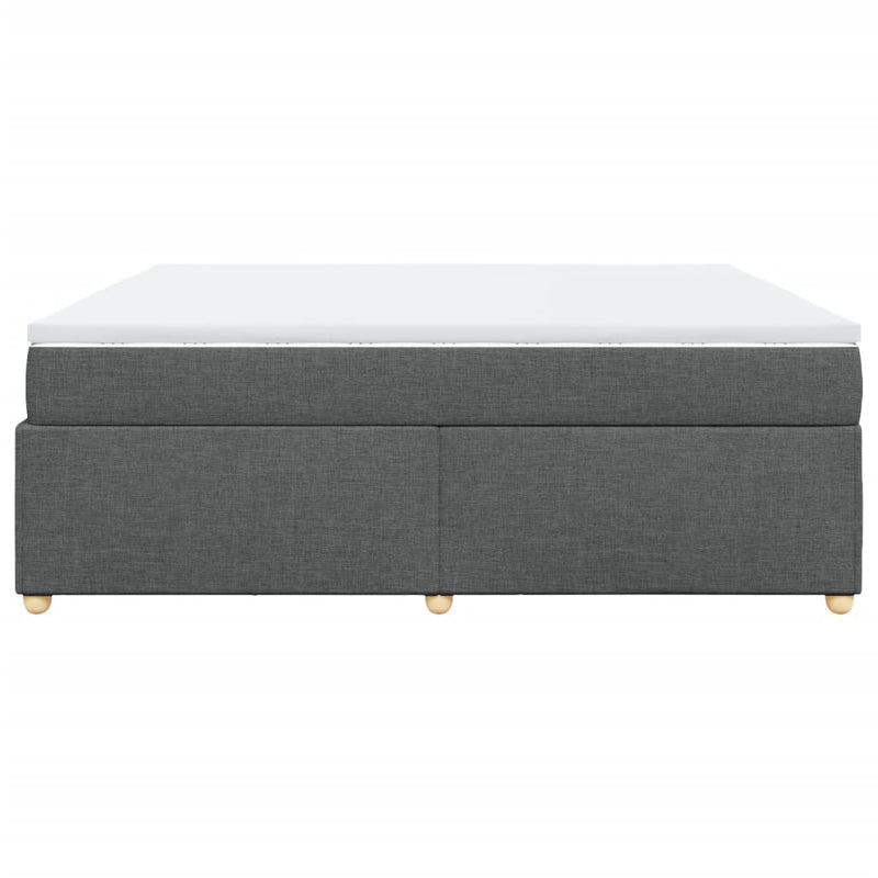 Pat box spring cu saltea, gri închis, 180x200 cm, textil