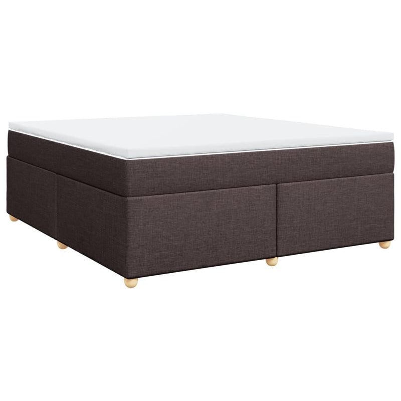 Pat continental cu saltea maro închis 180x200cm material textil