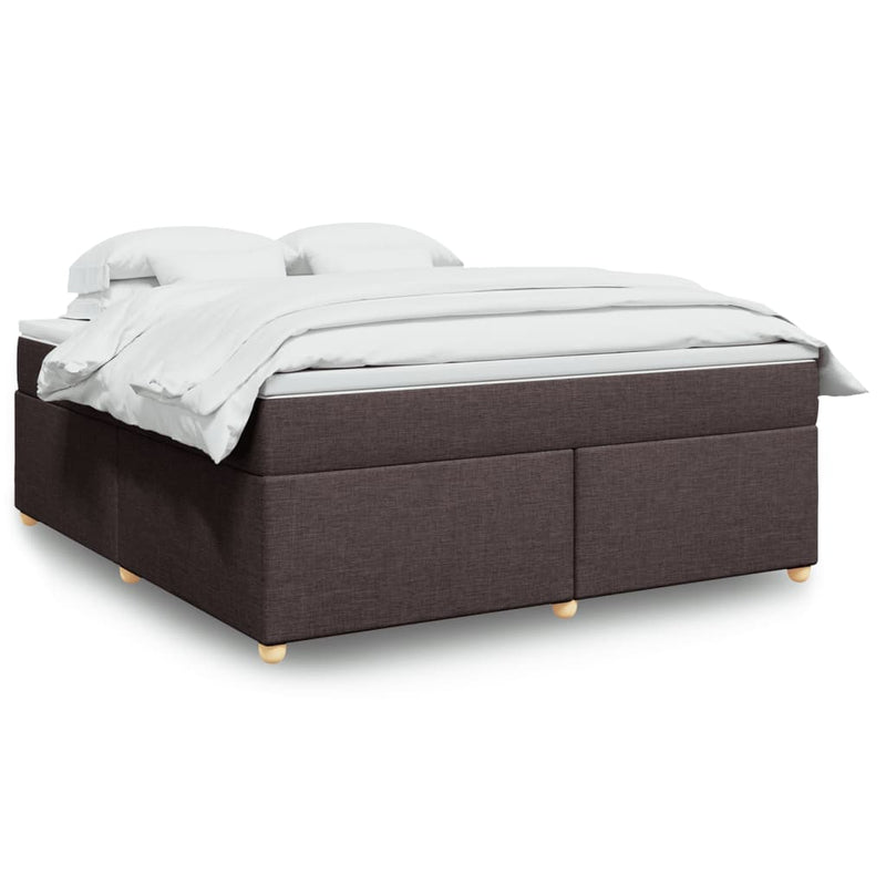 Pat continental cu saltea maro închis 180x200cm material textil