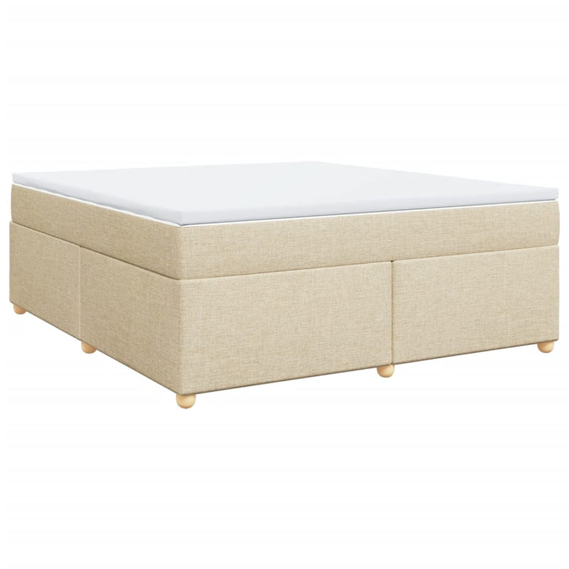 Pat continental cu saltea, crem, 180x200 cm, textil