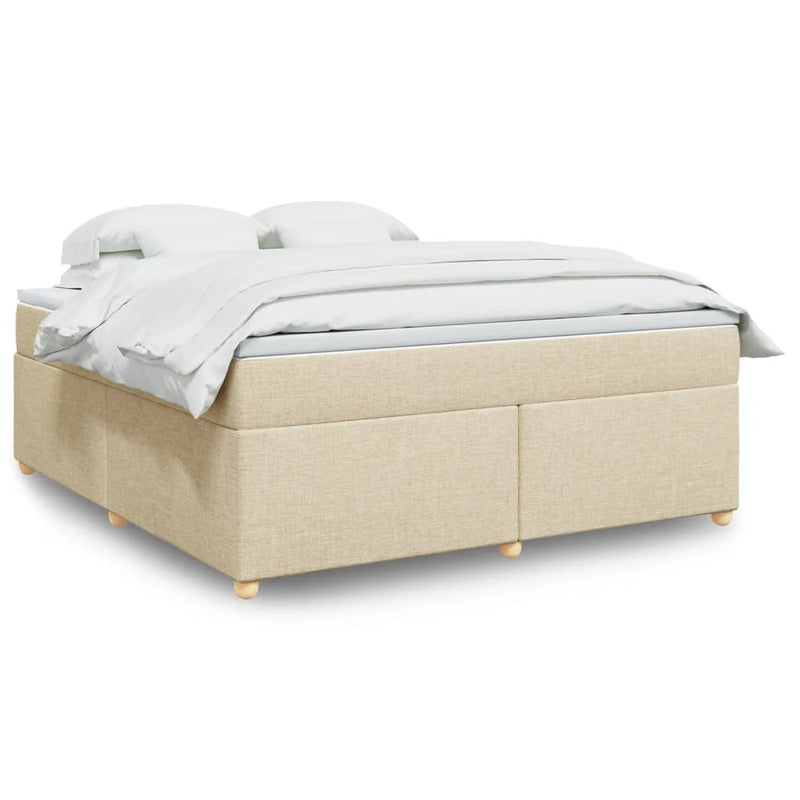 Pat continental cu saltea, crem, 180x200 cm, textil