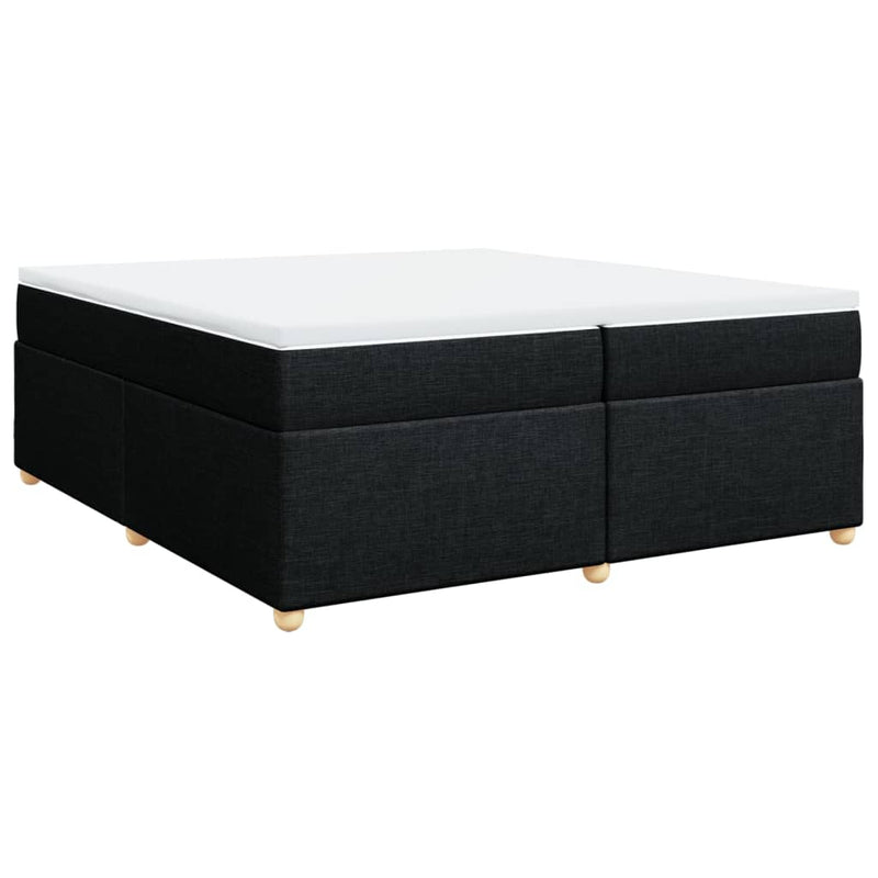 Pat box spring cu saltea, negru, 200x200 cm, textil