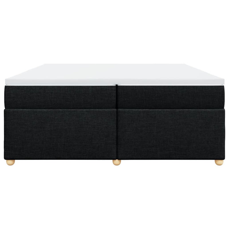 Pat box spring cu saltea, negru, 200x200 cm, textil