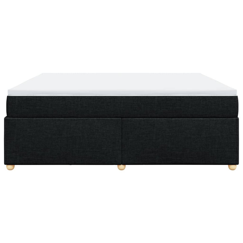 Pat box spring cu saltea, negru, 200x200 cm, textil