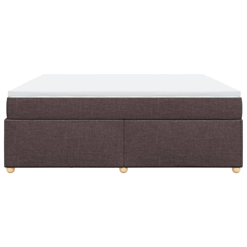 Pat box spring cu saltea, maro închis, 200x200 cm, textil