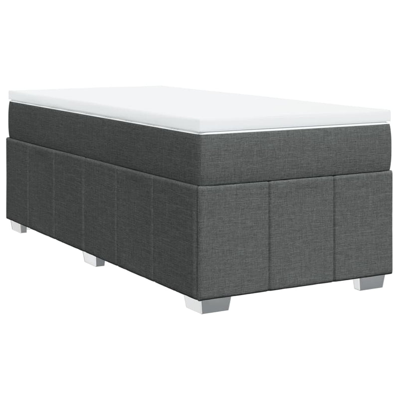 Pat box spring cu saltea, gri închis, 80x200 cm, textil