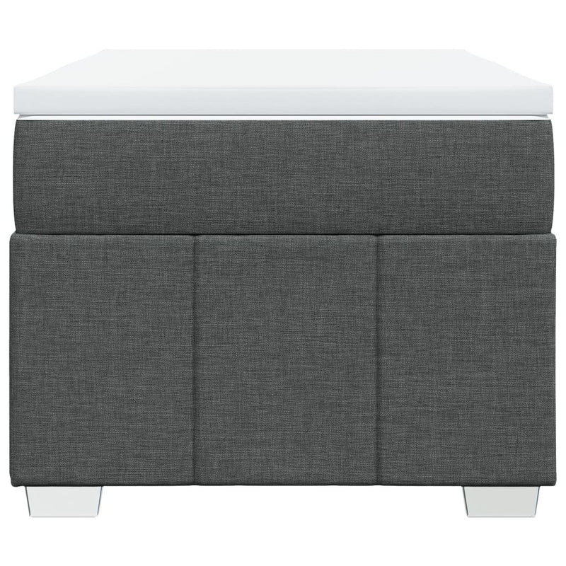 Pat box spring cu saltea, gri închis, 80x200 cm, textil