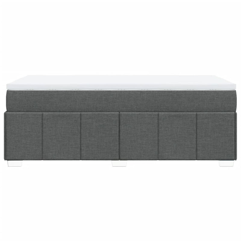 Pat box spring cu saltea, gri închis, 80x200 cm, textil