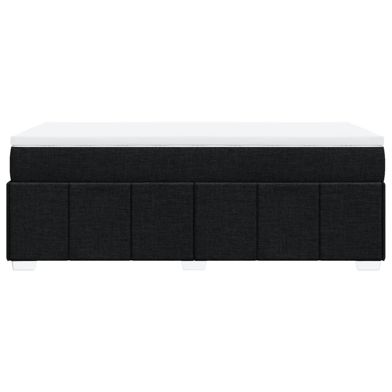 Pat box spring cu saltea, negru, 80x200 cm, textil