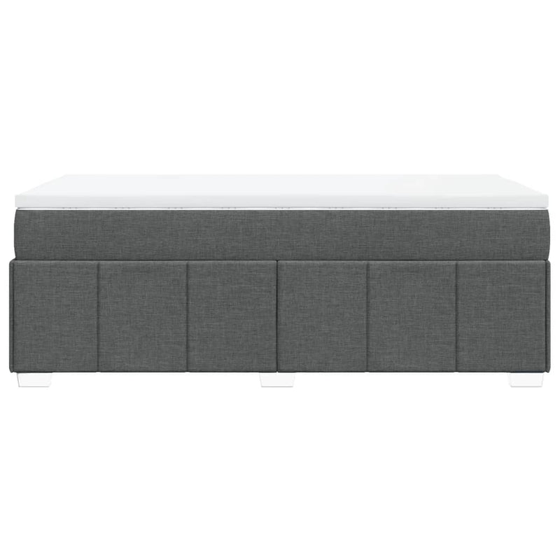 Pat box spring cu saltea, gri închis, 90x190 cm, textil