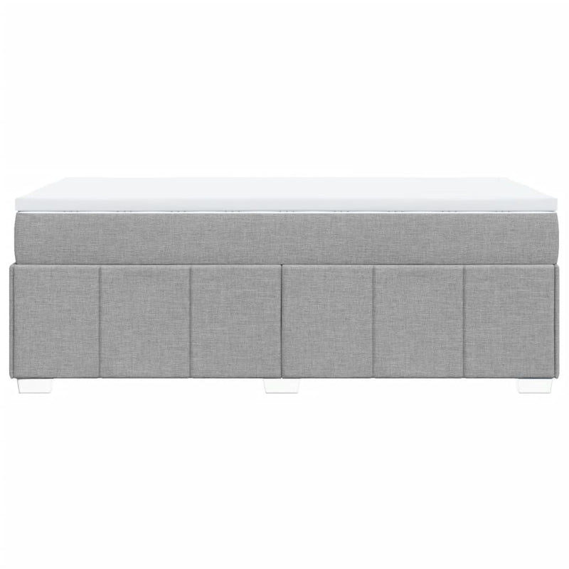 Pat box spring cu saltea, gri deschis, 90x200 cm, textil