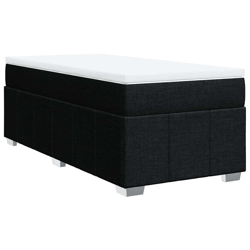 Pat box spring cu saltea, negru, 100x200 cm, textil