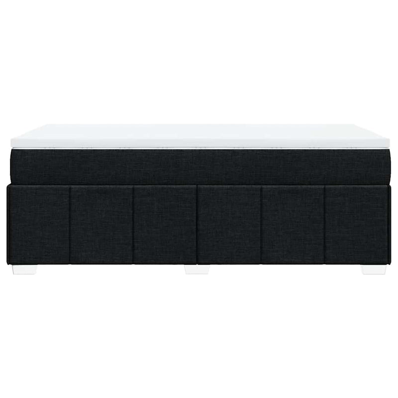 Pat box spring cu saltea, negru, 100x200 cm, textil