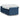 Pat box spring cu saltea, albastru, 100x200 cm, textil