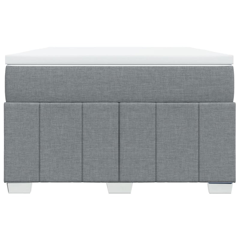 Pat box spring cu saltea, gri deschis, 120x190 cm, textil
