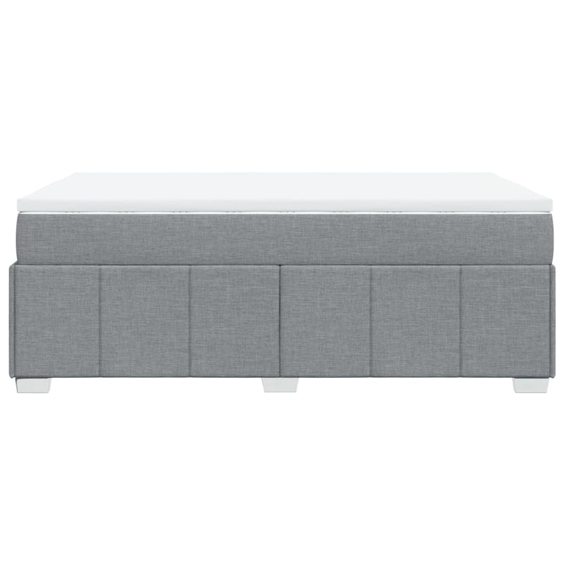 Pat box spring cu saltea, gri deschis, 120x190 cm, textil
