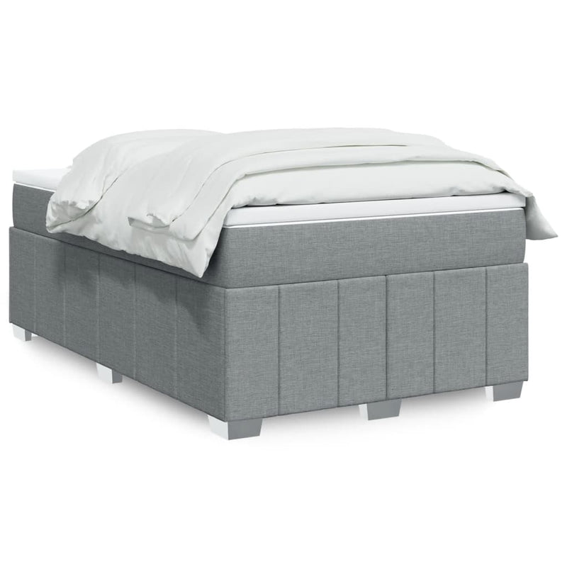 Pat box spring cu saltea, gri deschis, 120x190 cm, textil