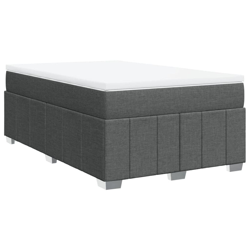 Pat box spring cu saltea, gri închis, 120x190 cm, textil