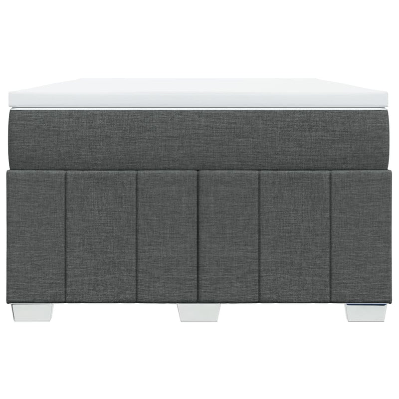 Pat box spring cu saltea, gri închis, 120x190 cm, textil