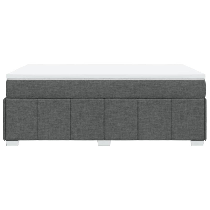 Pat box spring cu saltea, gri închis, 120x190 cm, textil