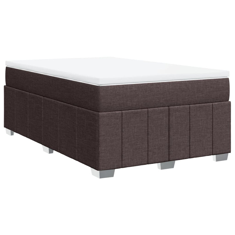 Pat box spring cu saltea, maro închis, 120x190 cm, textil