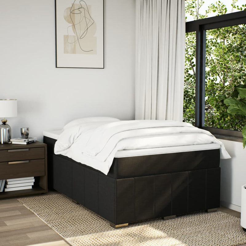 Pat box spring cu saltea, maro închis, 120x190 cm, textil