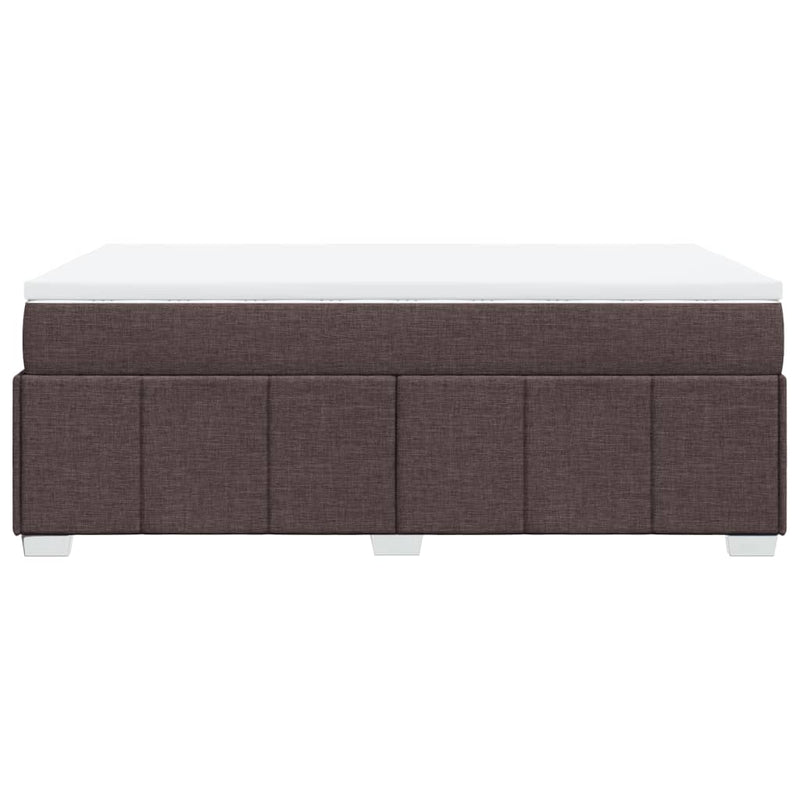 Pat box spring cu saltea, maro închis, 120x190 cm, textil