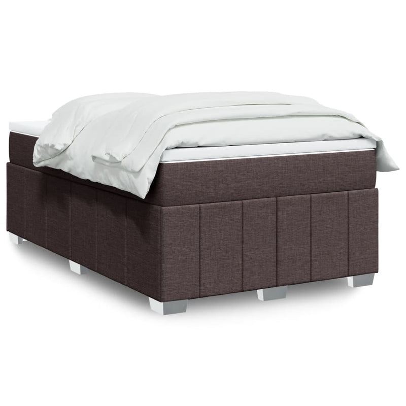 Pat box spring cu saltea, maro închis, 120x190 cm, textil